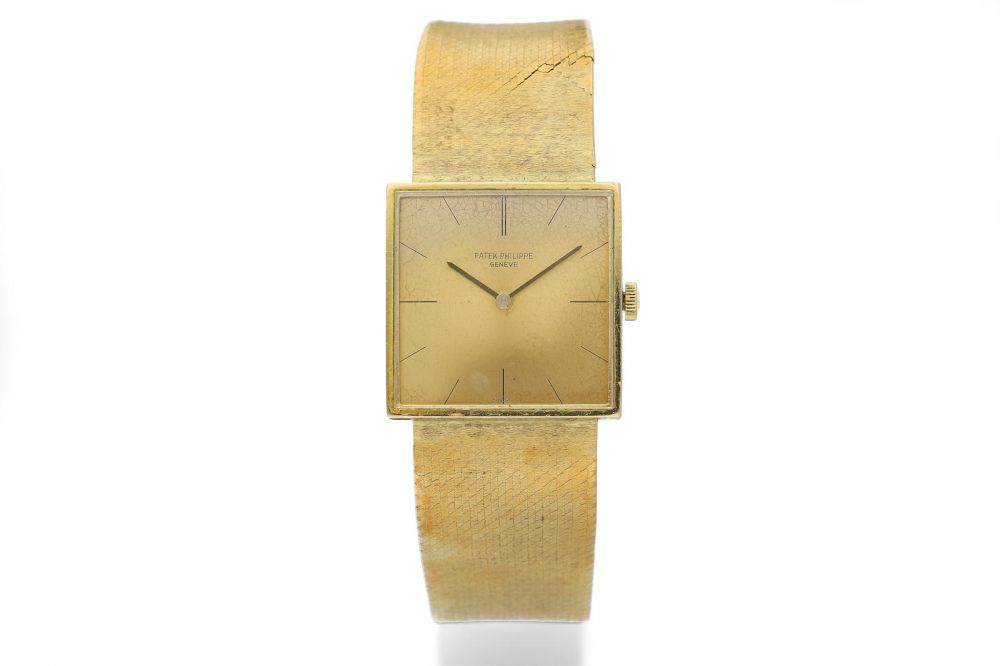 Patek Philippe. A Yellow Gold Squared Bracelet Watch