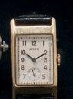 Rolex. A 9ct gold rectangular wristwatch