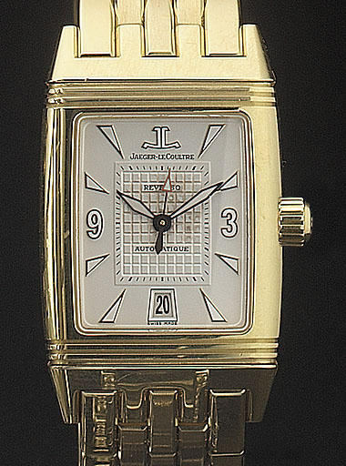 Jaeger le Coultre. A fine 18ct gold reversible bracelet watch