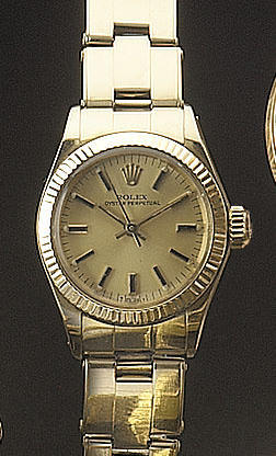 Rolex. A lady's 14ct gold automatic centre seconds wristwatch