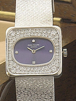 Patek Philippe. A fine 18ct white gold diamond set bracelet watch