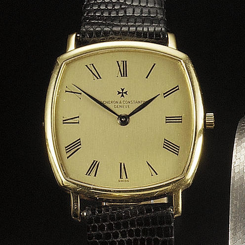 Vacheron & Constantin. An 18ct gold automatic cushion case wristwatch