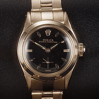 Rolex. A fine 18ct pink gold bracelet watch