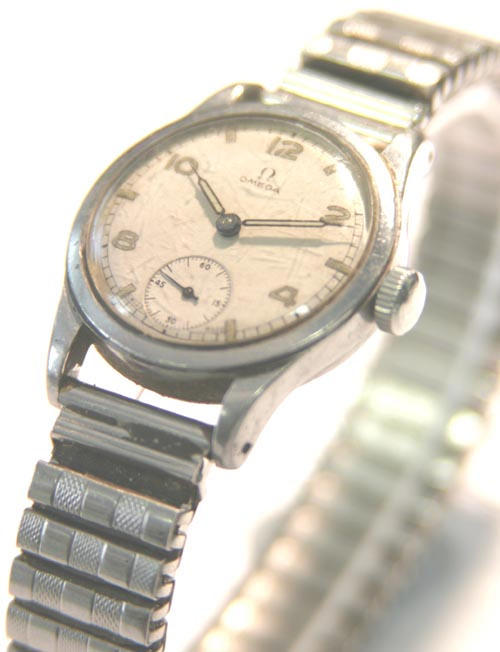 Omega. A steel mid size wristwatch