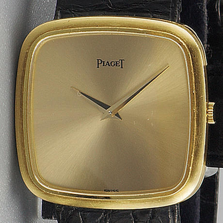 Piaget. A gents 18ct gold cushion shape wristwatch