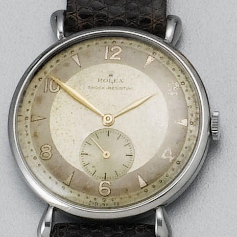 Rolex. A gents steel wristwatch with tear-drop style lugs