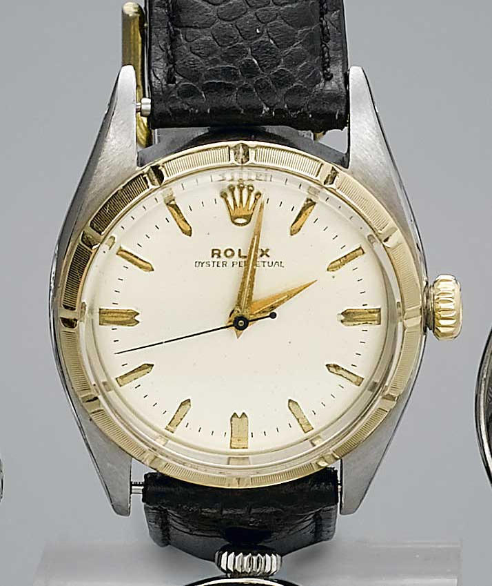Rolex. A gents steel and gold automatic wristwatch