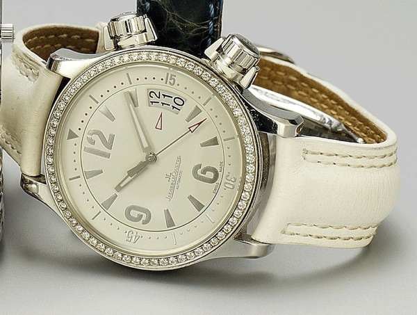 Jaeger Le Coultre. A stainless steel and diamond set automatic bracelet watch