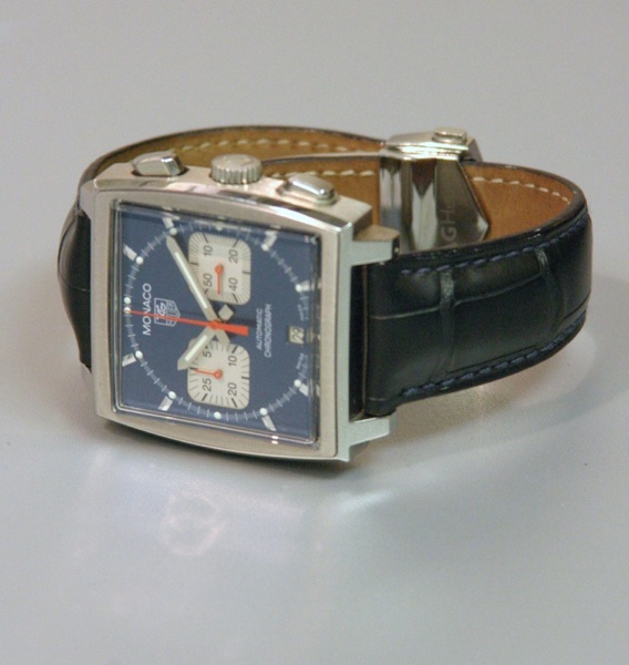 Tag-Heuer. A stainless steel automatic chronograph wristwatch with calendar