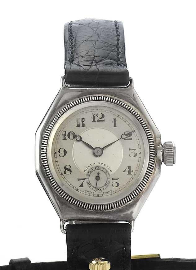 Rolex. A silver octagonal wristwatch