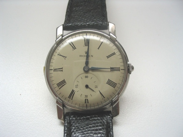 Rolex. A stainless steel wristwatch