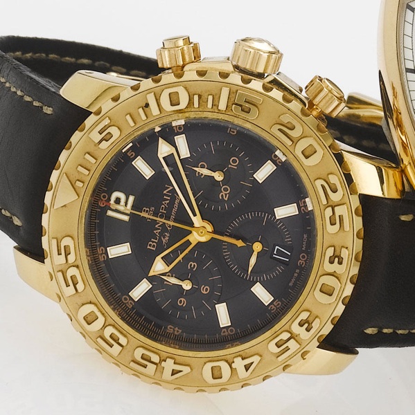 Blancpain. A fine 18ct rose gold automatic limited edition chronograph wristwatch with box and papers