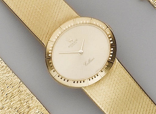 Rolex. A lady's 18ct gold bracelet watch