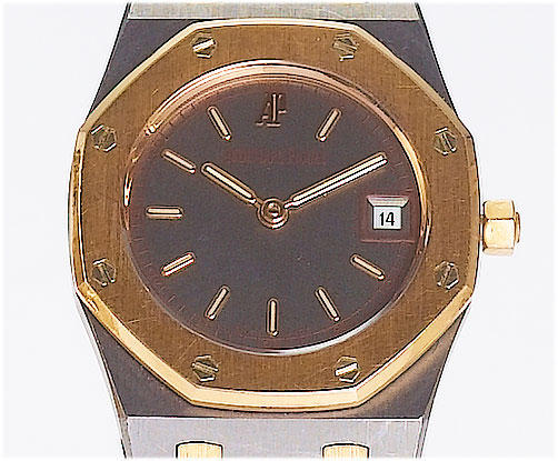 Audemars Piguet. A fine lady's stainless steel and 18ct rose gold calendar bracelet watch
