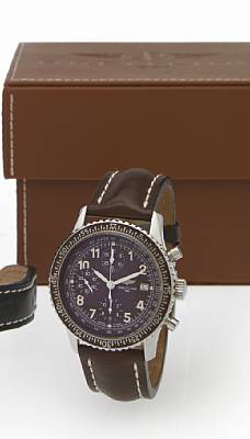 Breitling. An unusual stainless steel self-winding chronograph wristwatch with calendar