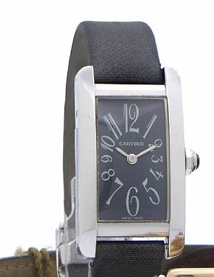 Cartier. A Lady's 18k white gold rectangular quartz wristwatch