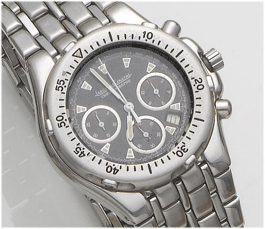 Jaeger Le Coultre. A gents stainless steel chronograph bracelet watch