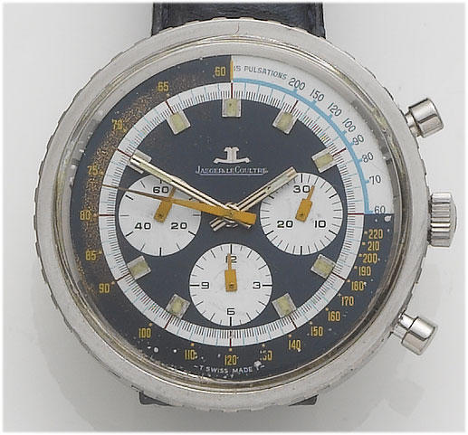 Jaeger Le Coultre. A gents stainless steel chronograph wristwatch