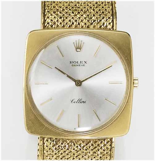 Rolex. An 18ct gold bracelet watch