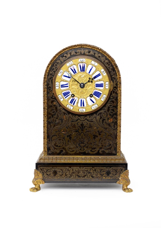 A late 19th century French Boulle mantel clock