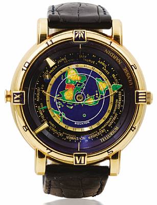 Ulysse Nardin. A fine and rare oversized 18ct gold automatic astronomical perpetual calendar wristwatch with moon phases
