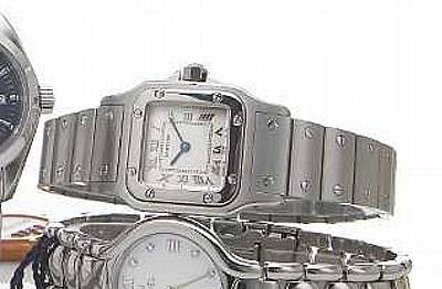 Cartier. A Lady's stainless steel quartz bracelet watch