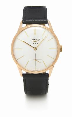 Longines. A fine 18k rose gold wristwatch