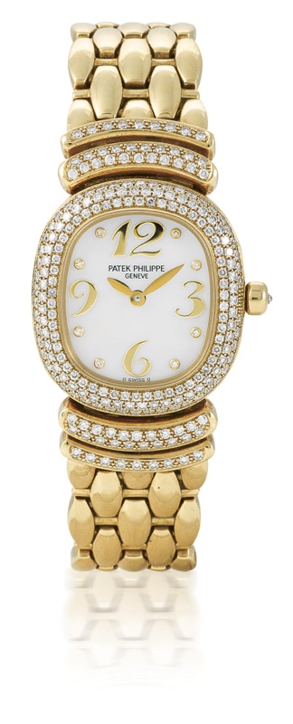 Patek Philippe. A fine 18ct gold quartz diamond wristwatch