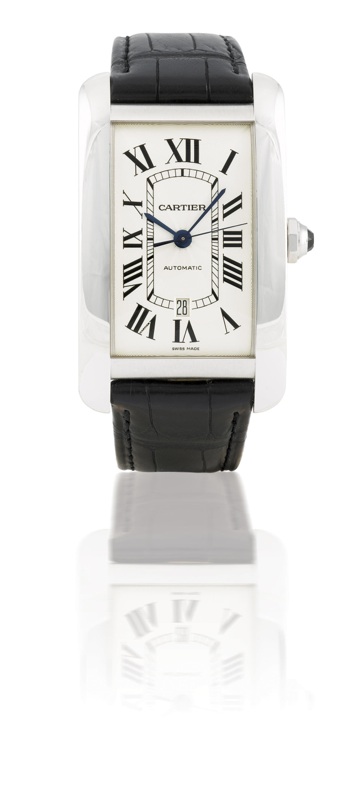 Cartier. A fine and rare 18ct gold automatic wristwatch with calendar