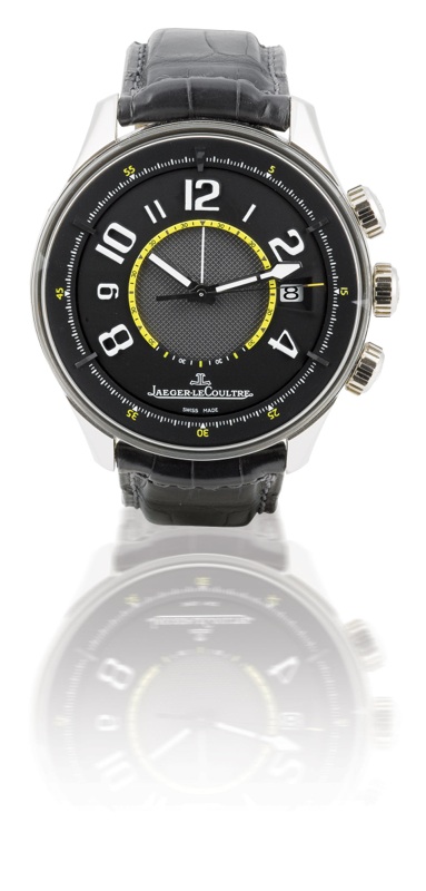 Jaeger LeCoultre. A fine and rare limited edition platinum automatic wristwatch with alarm and date