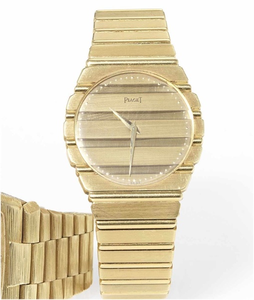 Piaget. A fine 18ct gold bracelet watch with fitted box