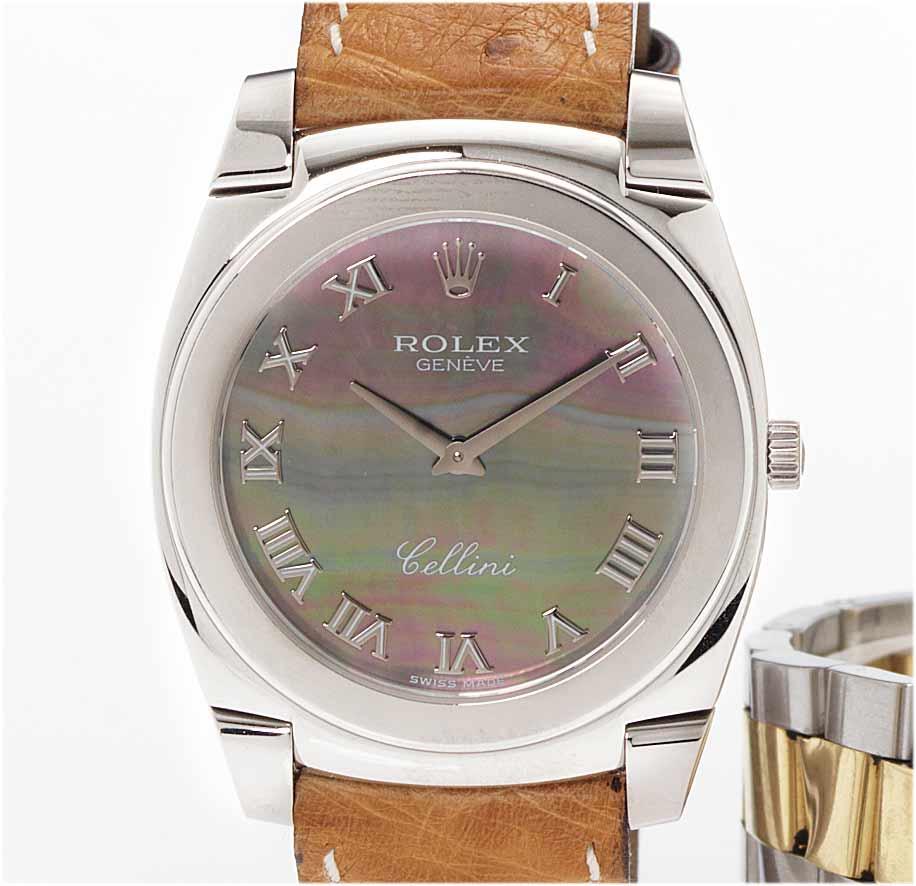 Rolex. A fine 18ct white gold mother of pearl wristwatch