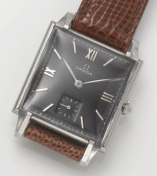 Omega. A stainless steel wristwatch