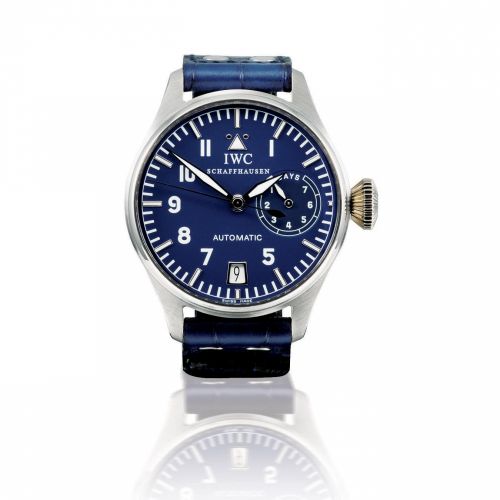IWC. A very fine and rare platinum PT 950 automatic limited edition military style wristwatch with power reserve