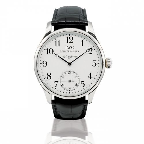 IWC. A fine and rare limited edition platinum PT950 manual wind wristwatch