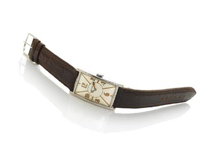 Rolex. A rare chrome plated rectangular wristwatch