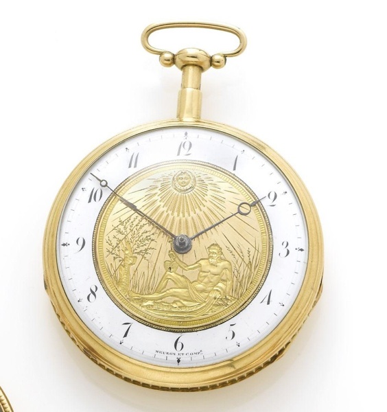 Meuron Et Comp. A fine early 19th century open face quarter repeating pocket watch