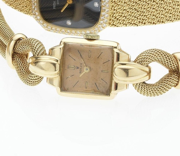 Rolex. A rare lady's 18ct rose gold bracelet watch