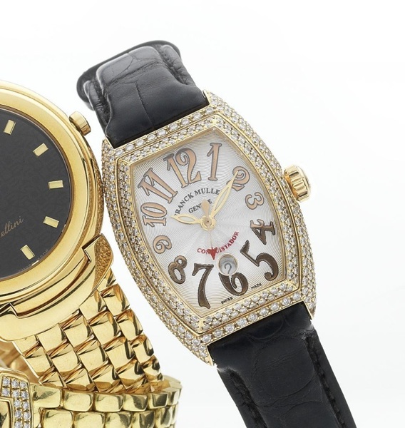 Franck Muller. A fine lady's 18ct rose gold diamond set automatic centre seconds calendar wristwatch