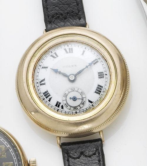 Rolex. A 9ct gold borgel case wristwatch