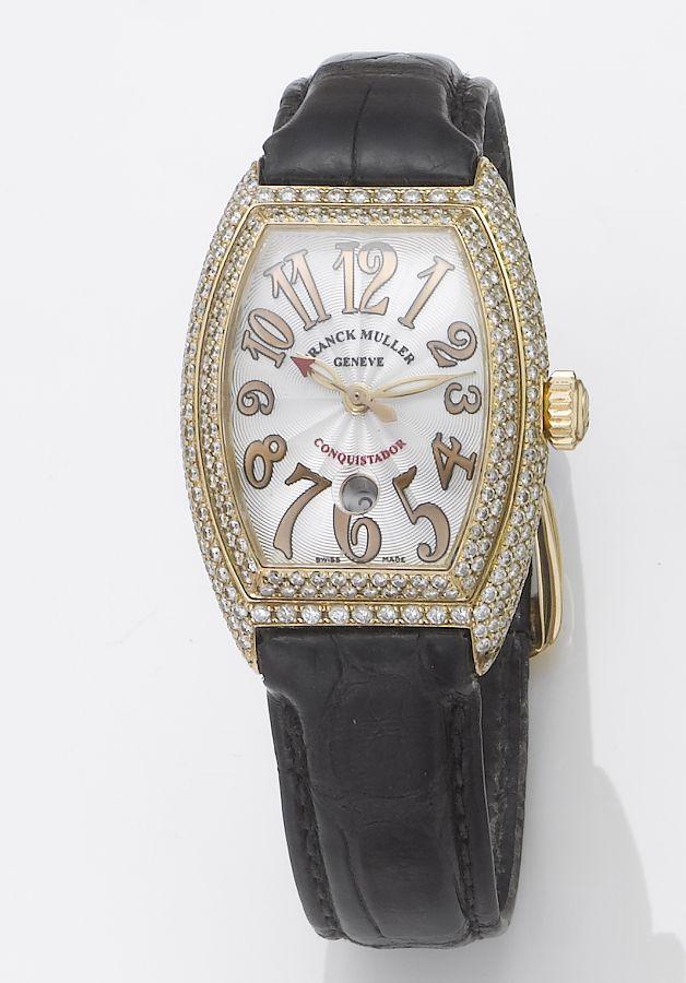 Franck Muller. A fine lady's 18ct rose gold diamond set automatic centre seconds calendar wristwatch