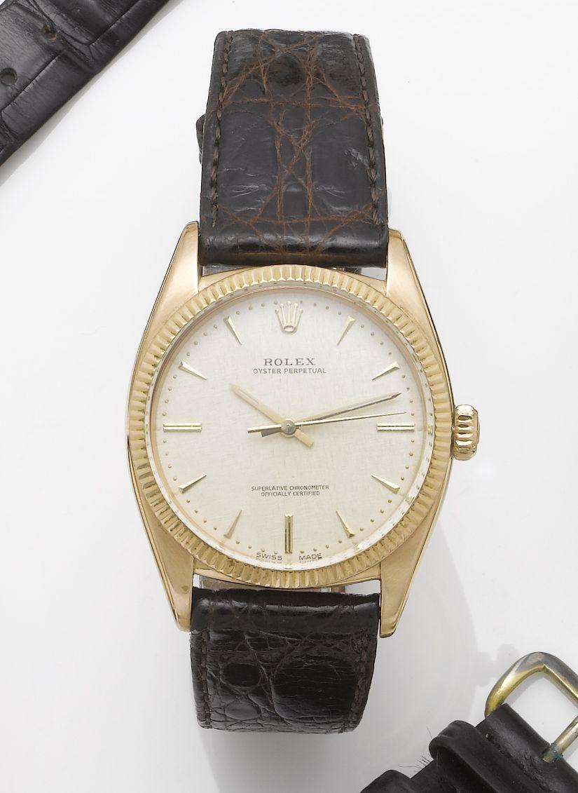 Rolex. An 18ct gold centre seconds wristwatch