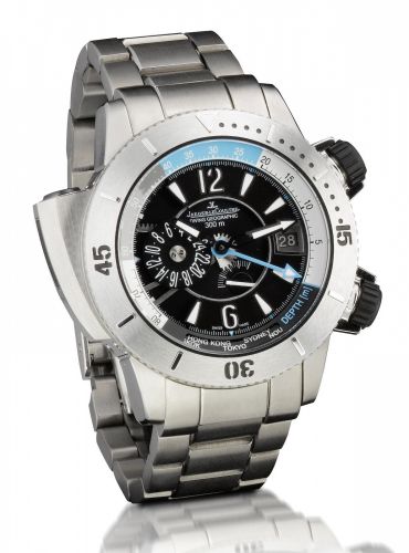 Jaeger LeCoultre. A fine titanium automatic world time with mechanical depth gauge divers wristwatch