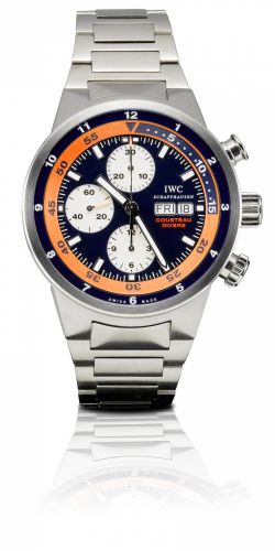 IWC. A fine and rare limited edition stainless steel automatic divers wristwatch with chronograph and calendar