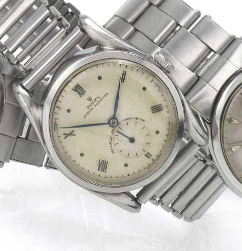 Rolex. A fine stainless steel automatic wristwatch with sweep centre seconds and fancy lugs