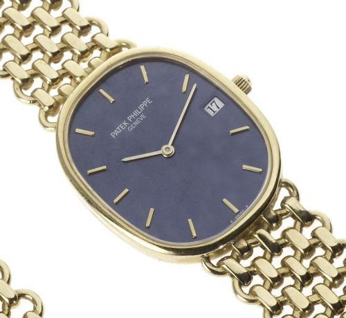 Patek Philippe. A fine 18ct gold calendar bracelet watch