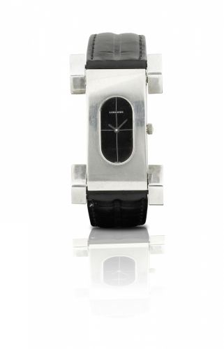 Longines. A rare and fine 925 silver unique designed case wristwatch
