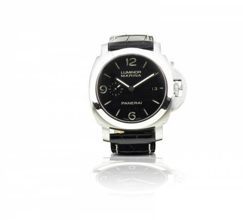 Officine Panerai. A fine stainless steel automatic limited edition power reserve wristwatch