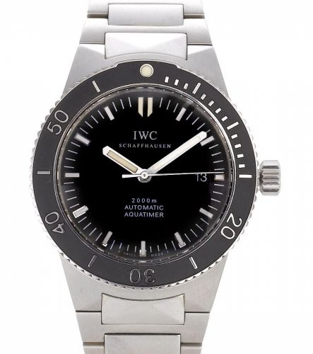 IWC. A stainless steel automatic centre seconds calendar bracelet watch together with box and guarantee papers