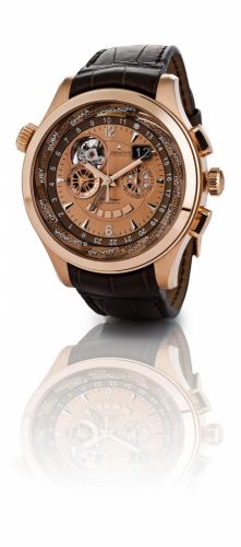 Zenith. A fine 18ct rose gold automatic world time chronograph wristwatch with power reserve